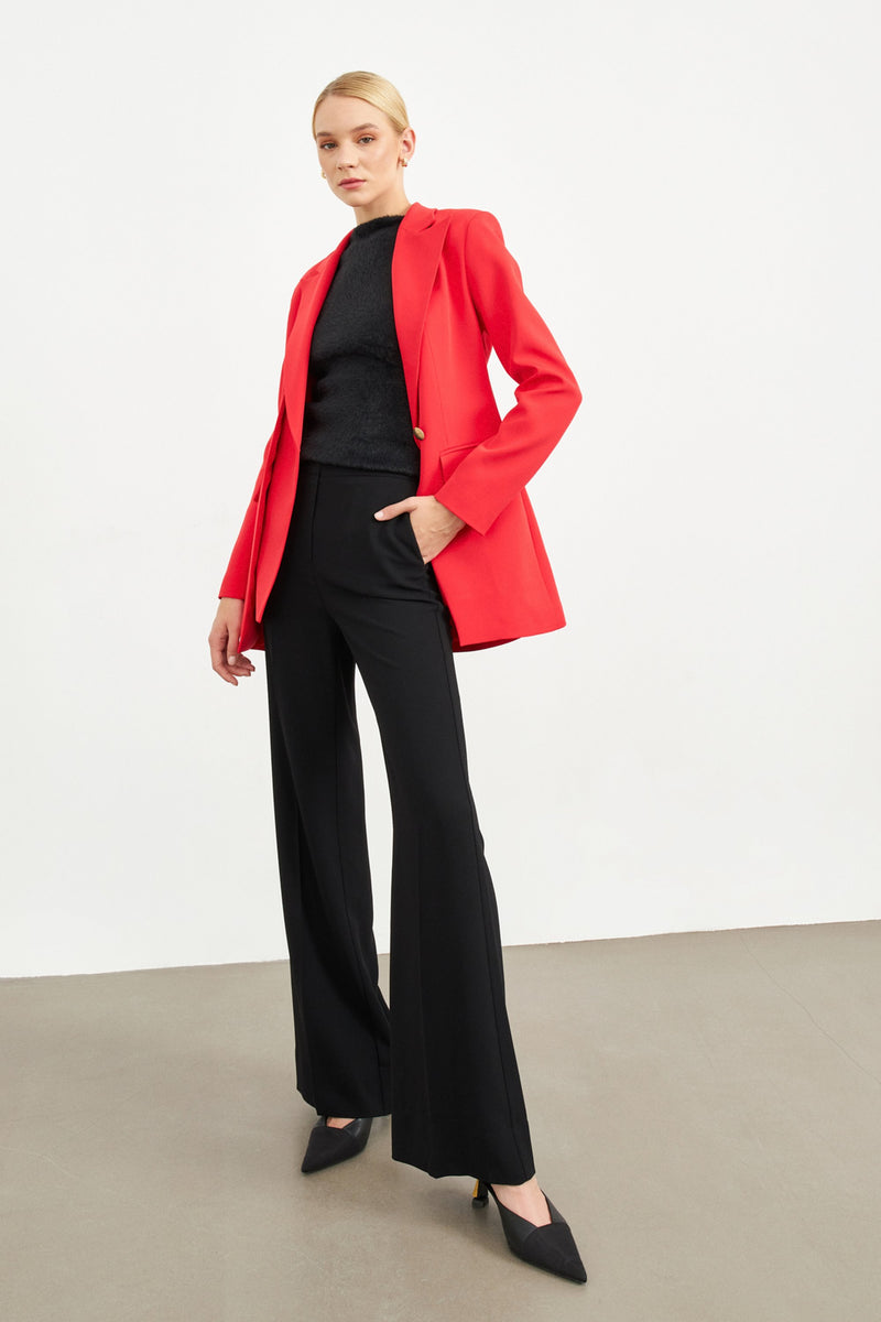 Setre Asymmetrical Button Detailed Jackets Red