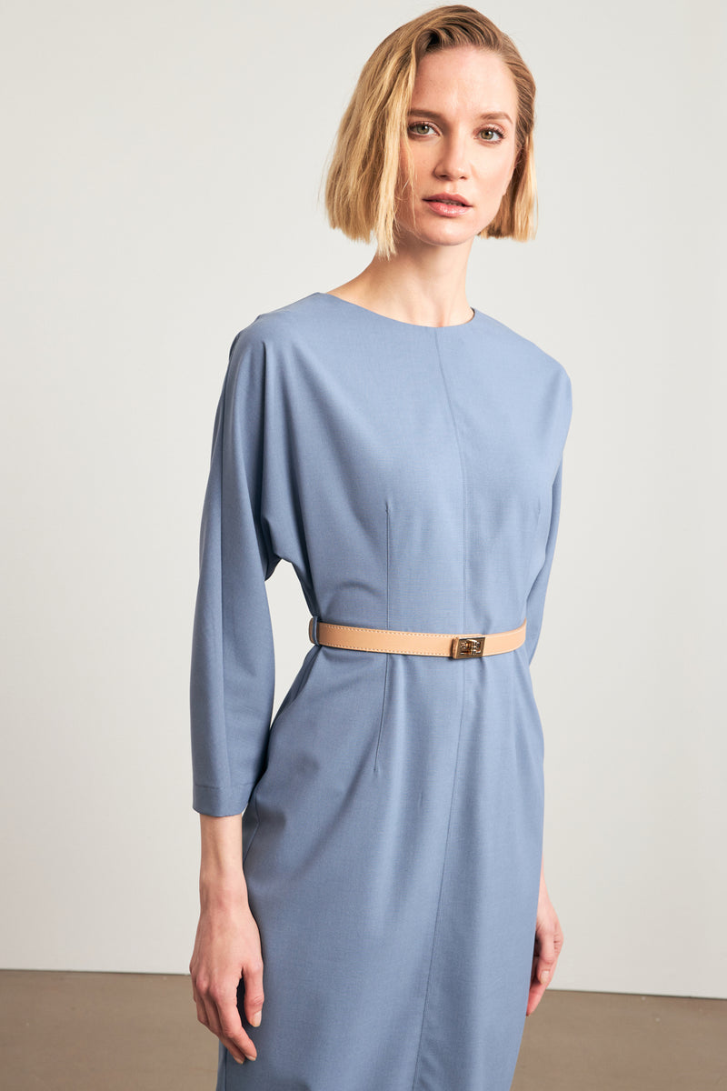 Setre Belt Detailed Midi Dress Blue