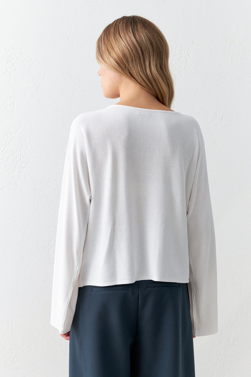 Setre Relaxed Cut Knitwear Blouse With Sleeve Detail Ecru