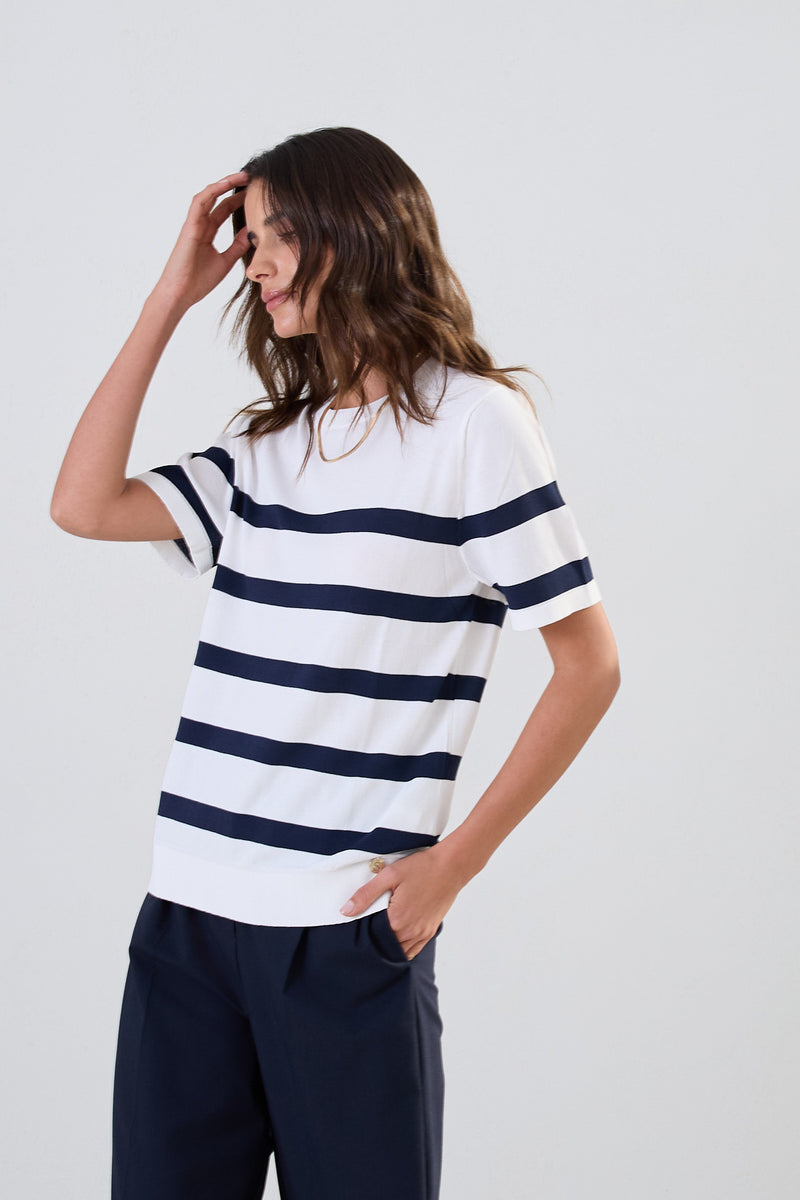 Setre Striped Pattern Knitwear Navy-White