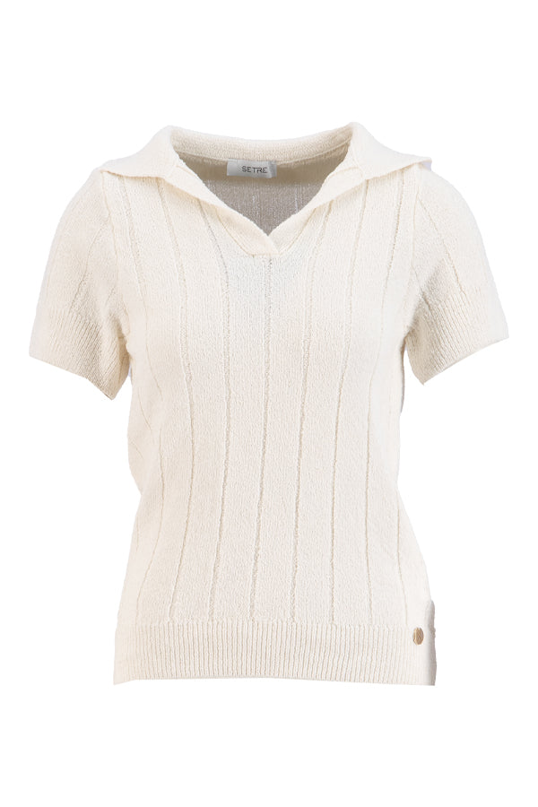 Setre Short Sleeve Solid Knitwear Ecru