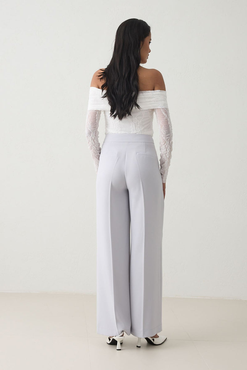 Setre Waist Tie Detailed Trousers Light Grey