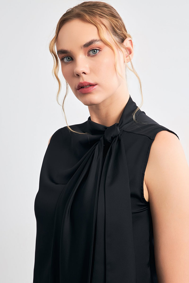 Setre Collar Tie Detail Blouse Black