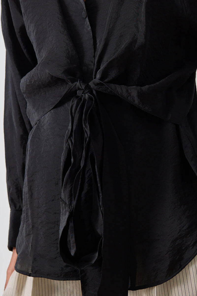 Setre Wrap Tie Detail Blouse Black
