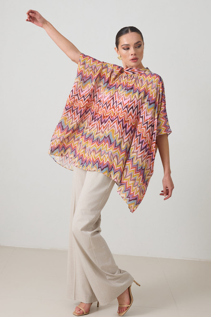 Setre Oversized Patterned Blouse Purple