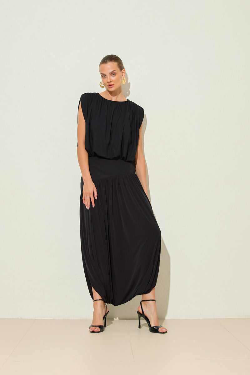 Setre Bubble Hem Sleeveless Blouse Black