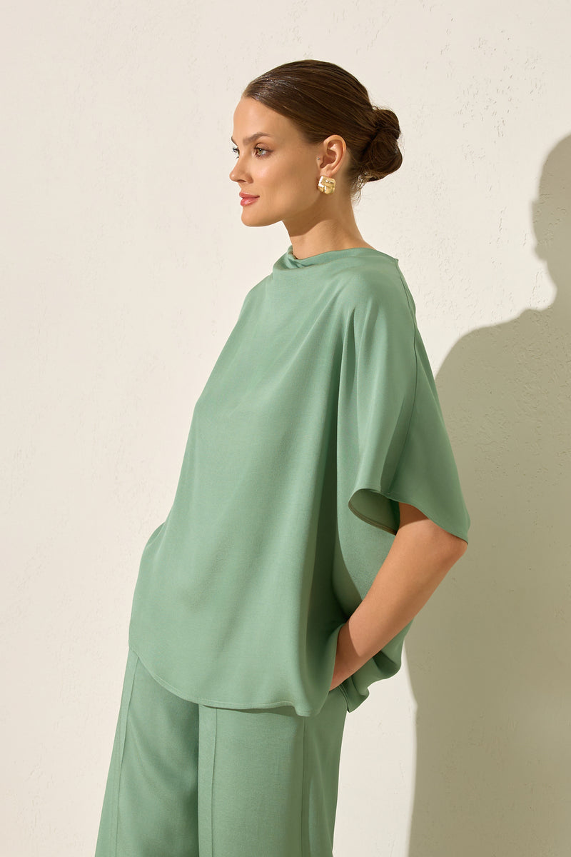Setre Relaxed Boat Neck Suit Light Green