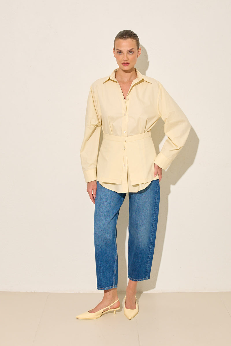 Setre Two-Piece Look Solid Shirt Amber