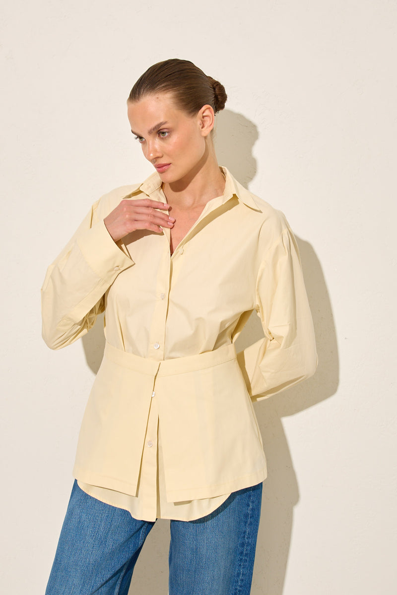 Setre Two-Piece Look Solid Shirt Amber