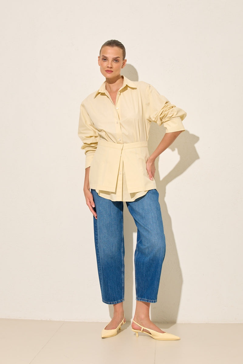 Setre Two-Piece Look Solid Shirt Amber