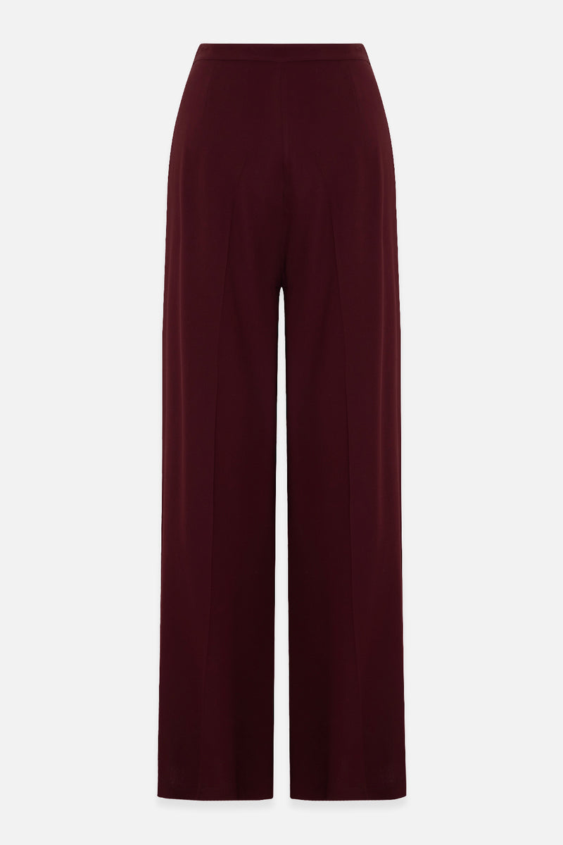 Setre Relaxed Cut Wide Leg Trousers Burgundy