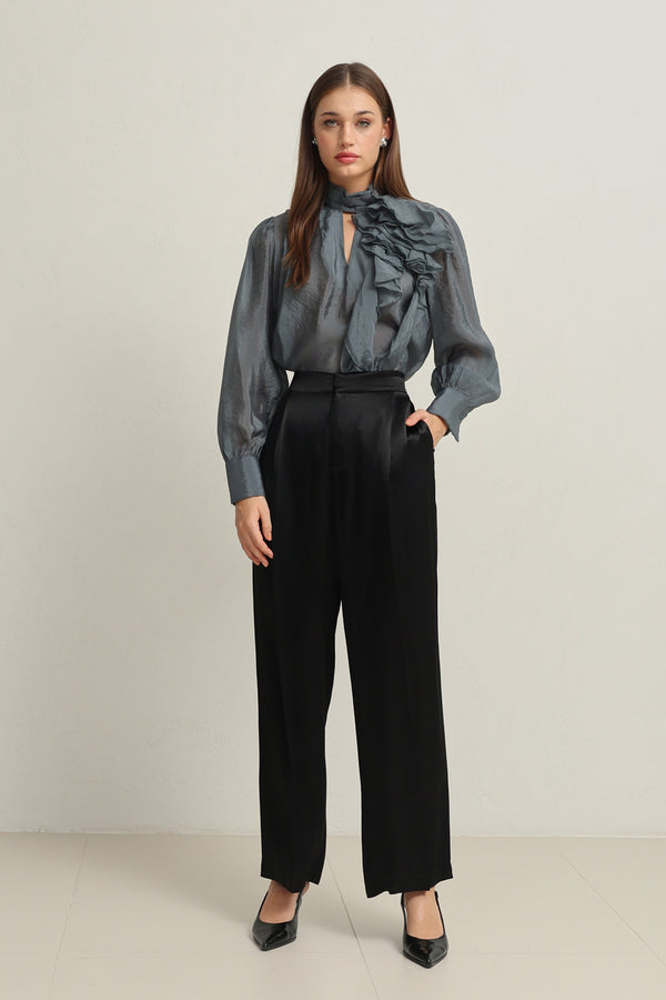 Setre Pleat Detailed Trousers Black