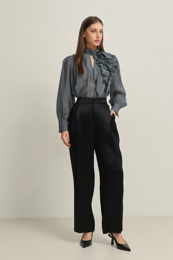 Setre Pleat Detailed Trousers Black