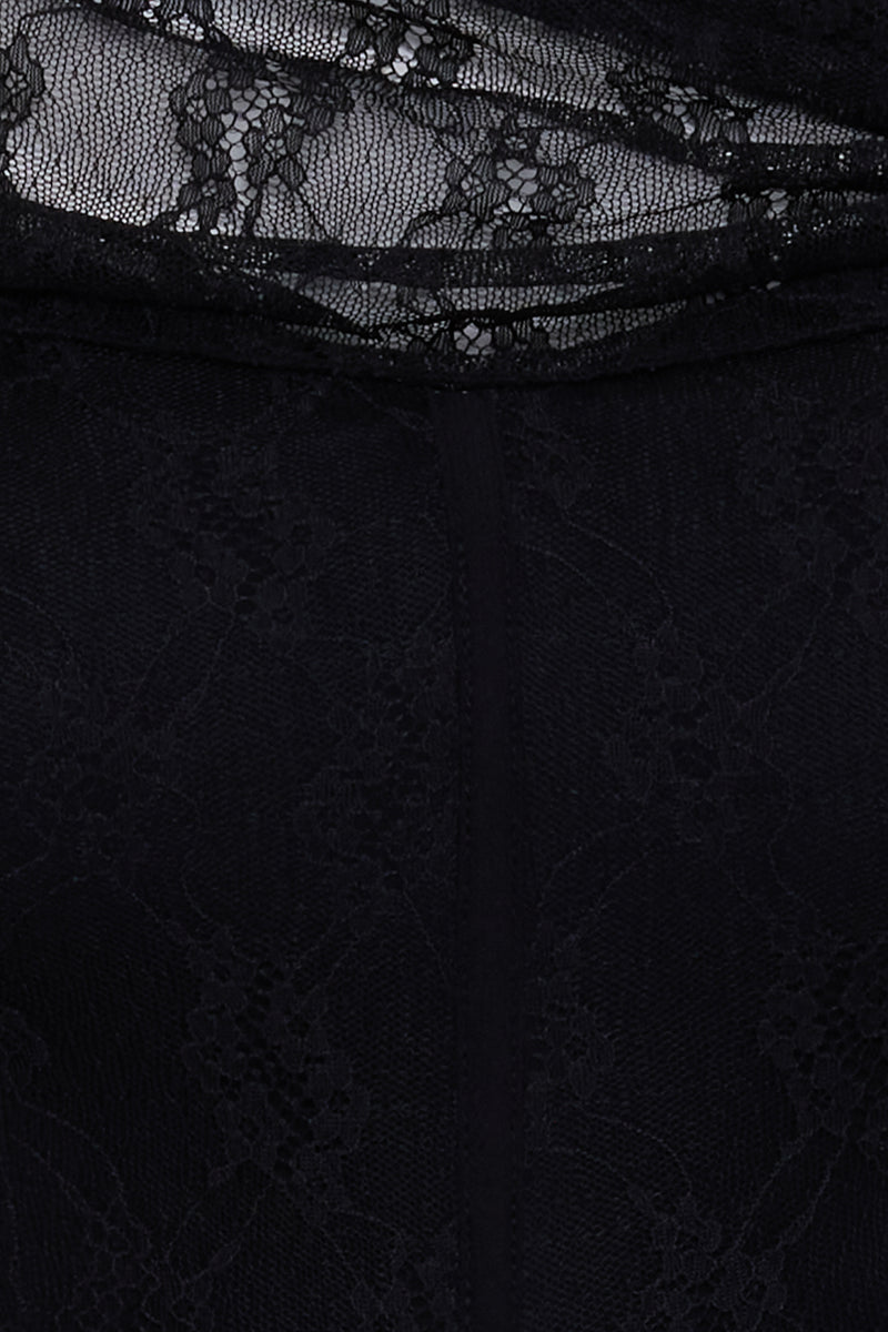 Setre Sleeve And Lace Detailed Trouser Jumpsuit Black