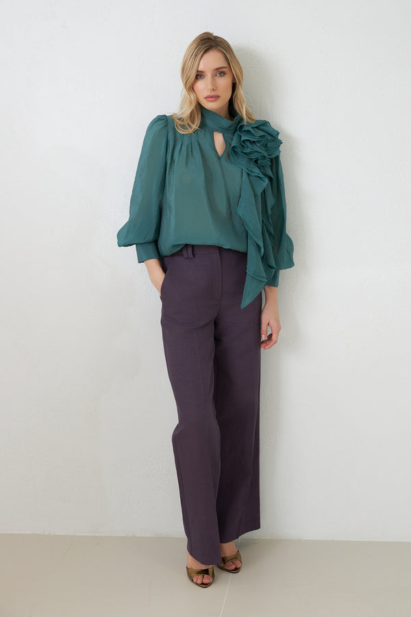 Setre Ruffle Detail Blouse Green