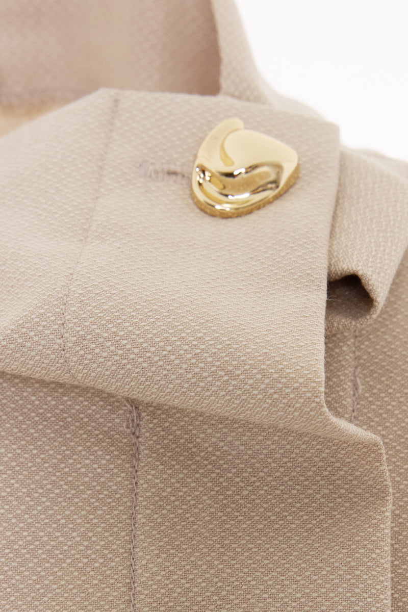 Setre Button-Down Detailed Long Sleeve Blouse Beige