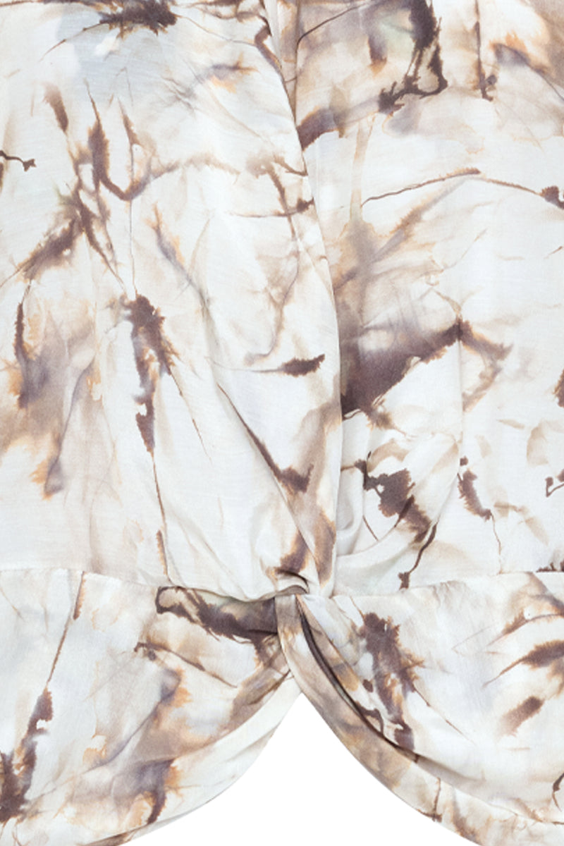 Setre Blouse With Collar Window And Gathered Waist Detail Stone