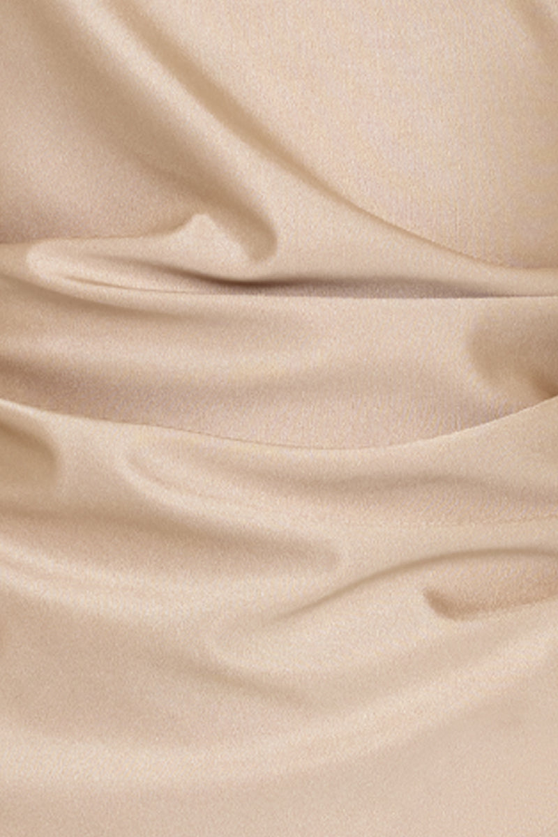 Setre Waist Accent Asymmetrical Blouse Beige