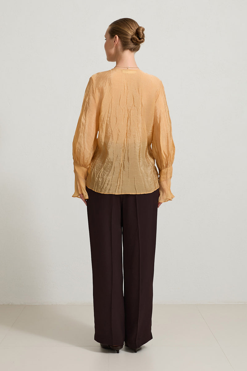 Setre V-Neck Tie Detail Blouse Amber