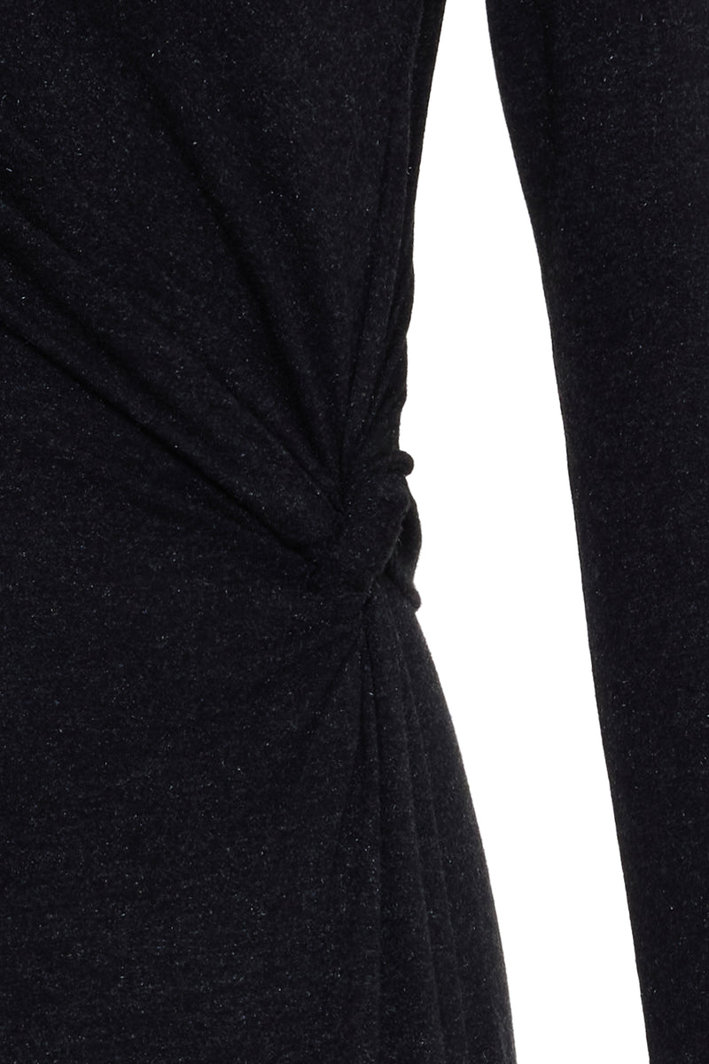 Setre Waist Gather Detailed Long Sleeve Dress Black