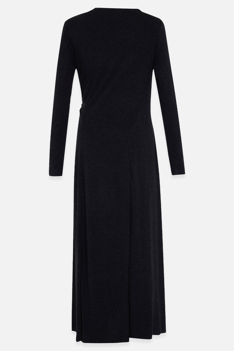 Setre Waist Gather Detailed Long Sleeve Dress Black