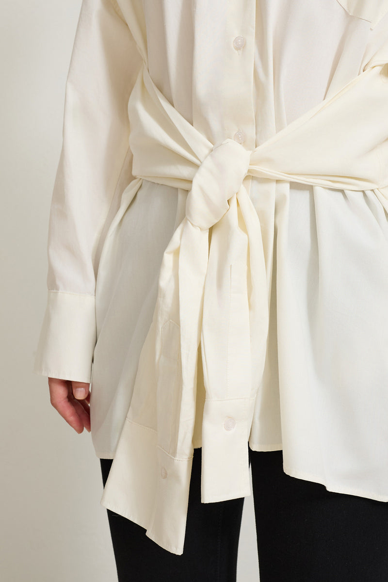 Setre Waist Tie Detailed Shirt Cream