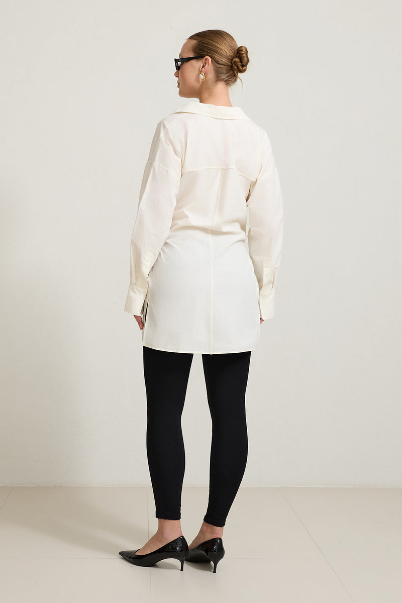 Setre Waist Tie Detailed Shirt Cream