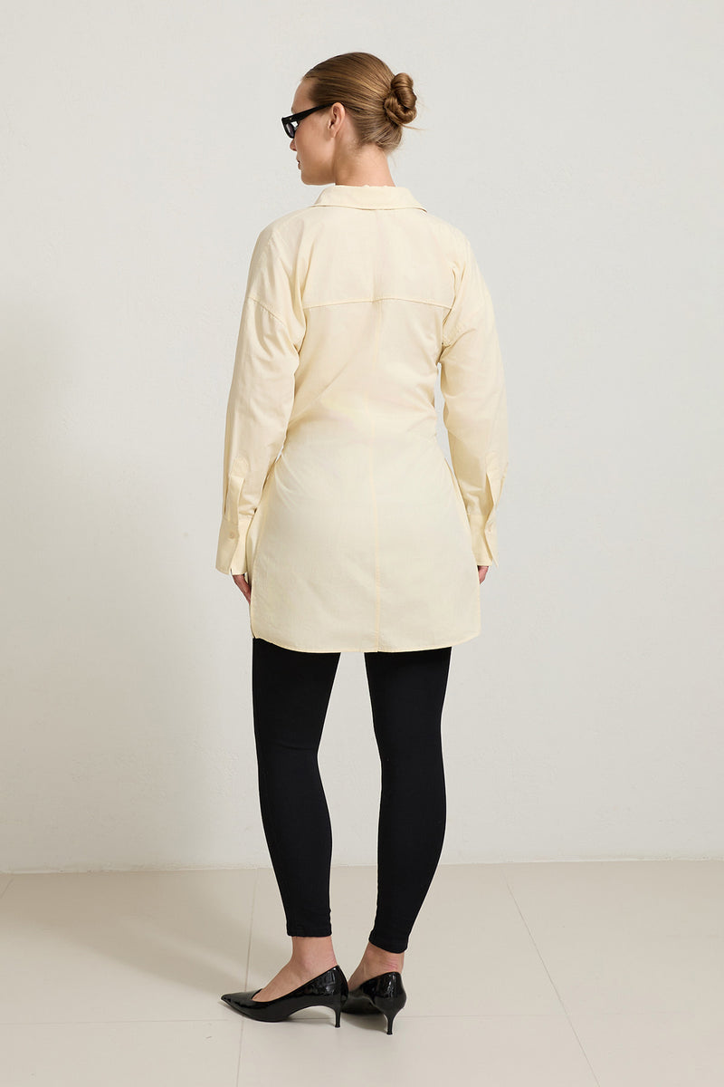 Setre Waist Tie Detailed Shirt Light Yellow
