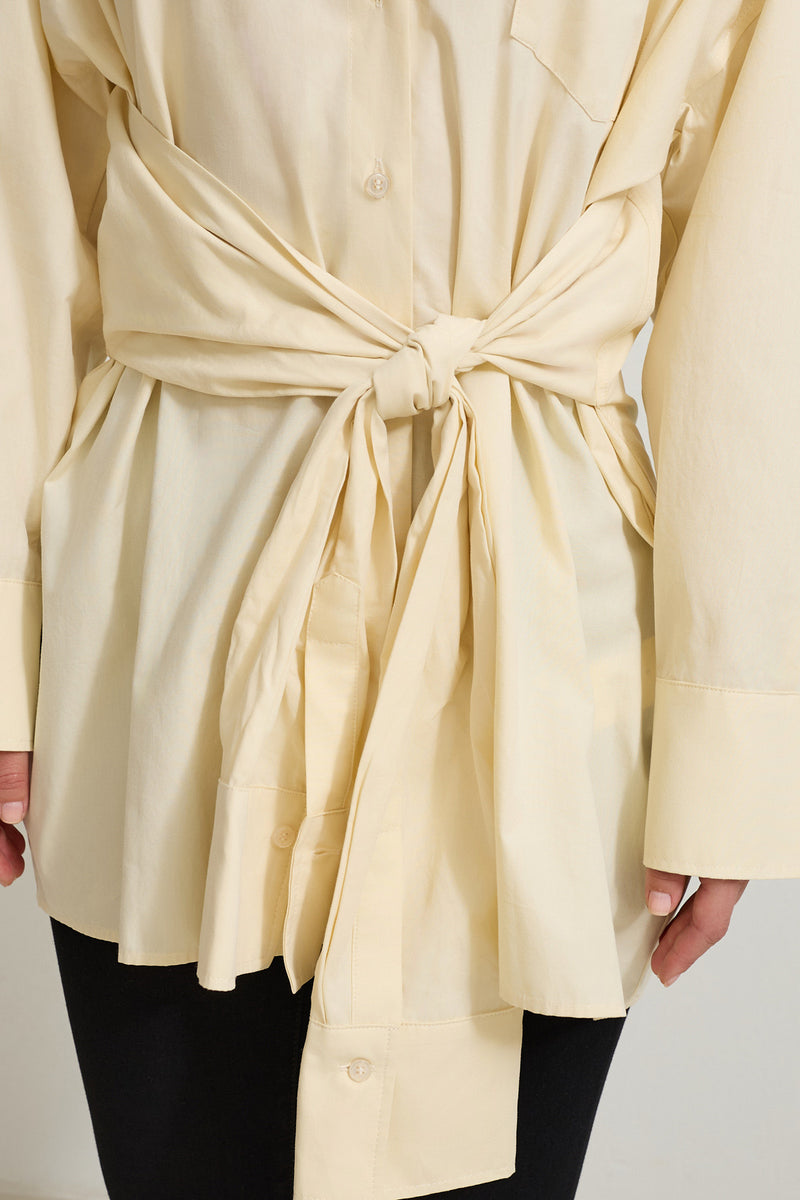 Setre Waist Tie Detailed Shirt Light Yellow