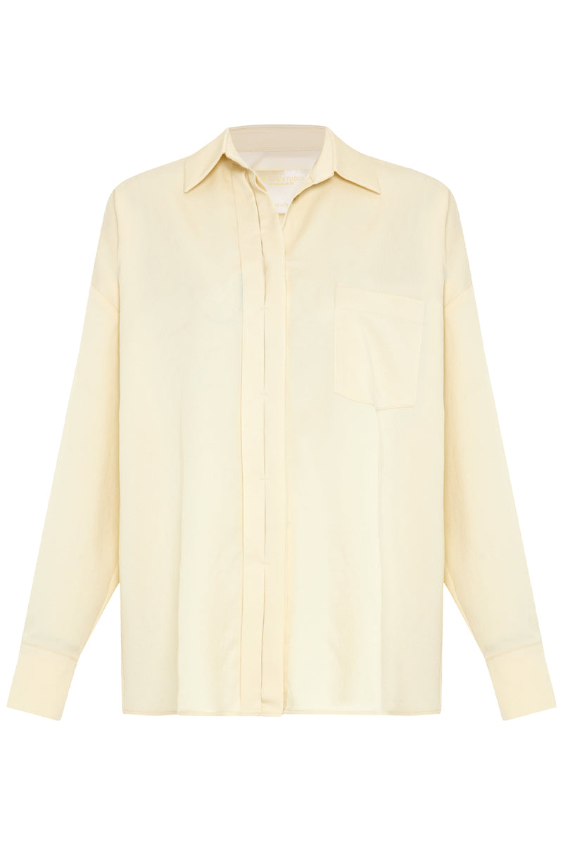 Setre Hidden Button Detail Long Sleeve Shirt Light Yellow