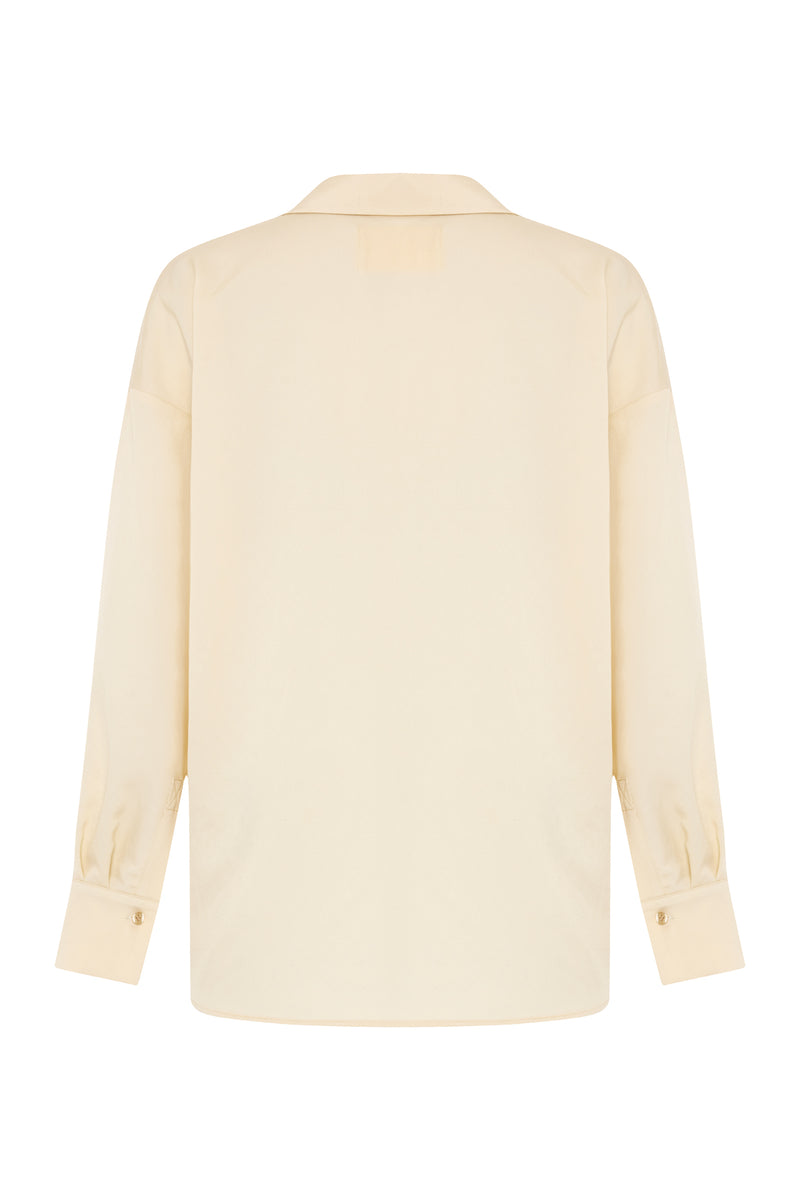 Setre Hidden Button Detail Long Sleeve Shirt Light Yellow