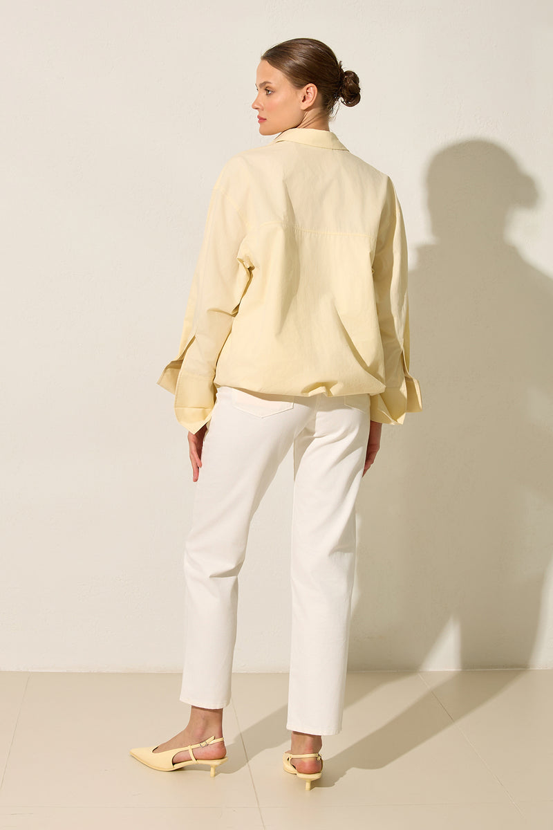 Setre Long Sleeve Single Pocket Shirt Light Yellow