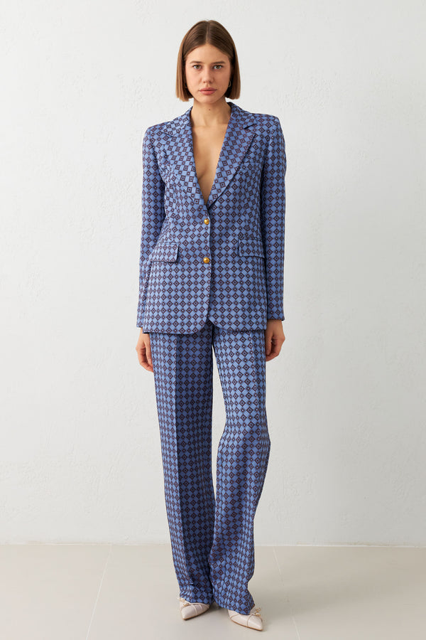 Setre Patterned Suit With Trousers Blue