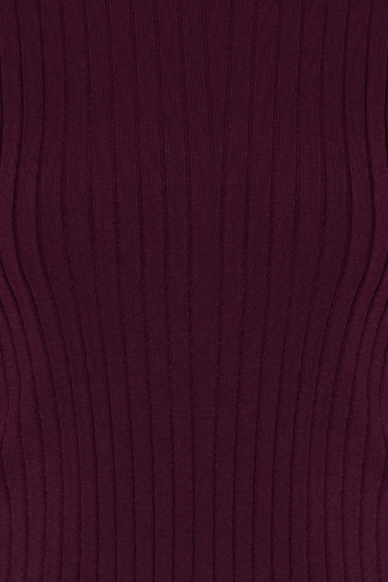 Setre Turtleneck Short Sleeves Blouse Burgundy