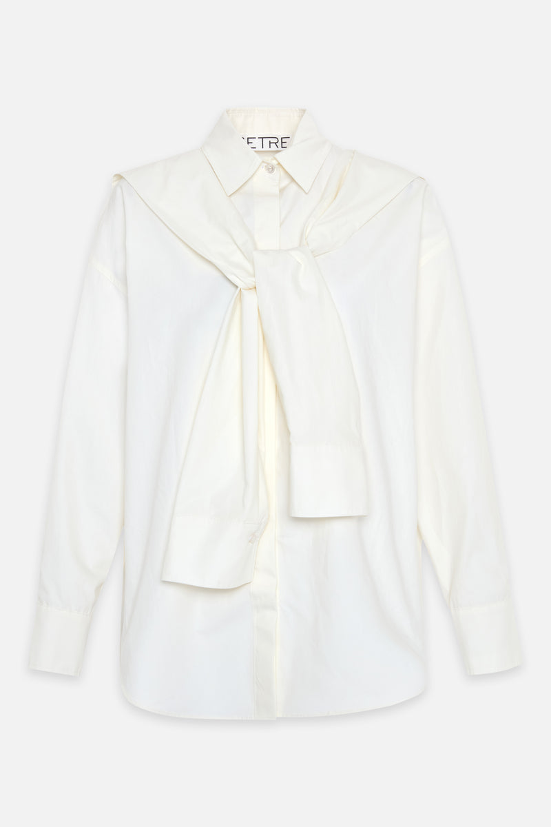 Setre Tie Detailed Long Sleeve Shirt Cream