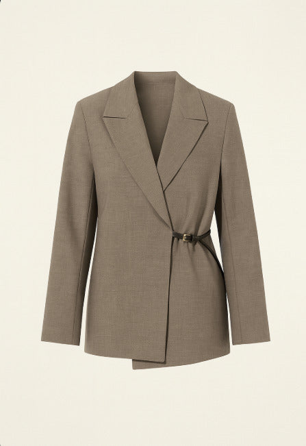 Setre Belt Detailed Blazer With Trousers Brown