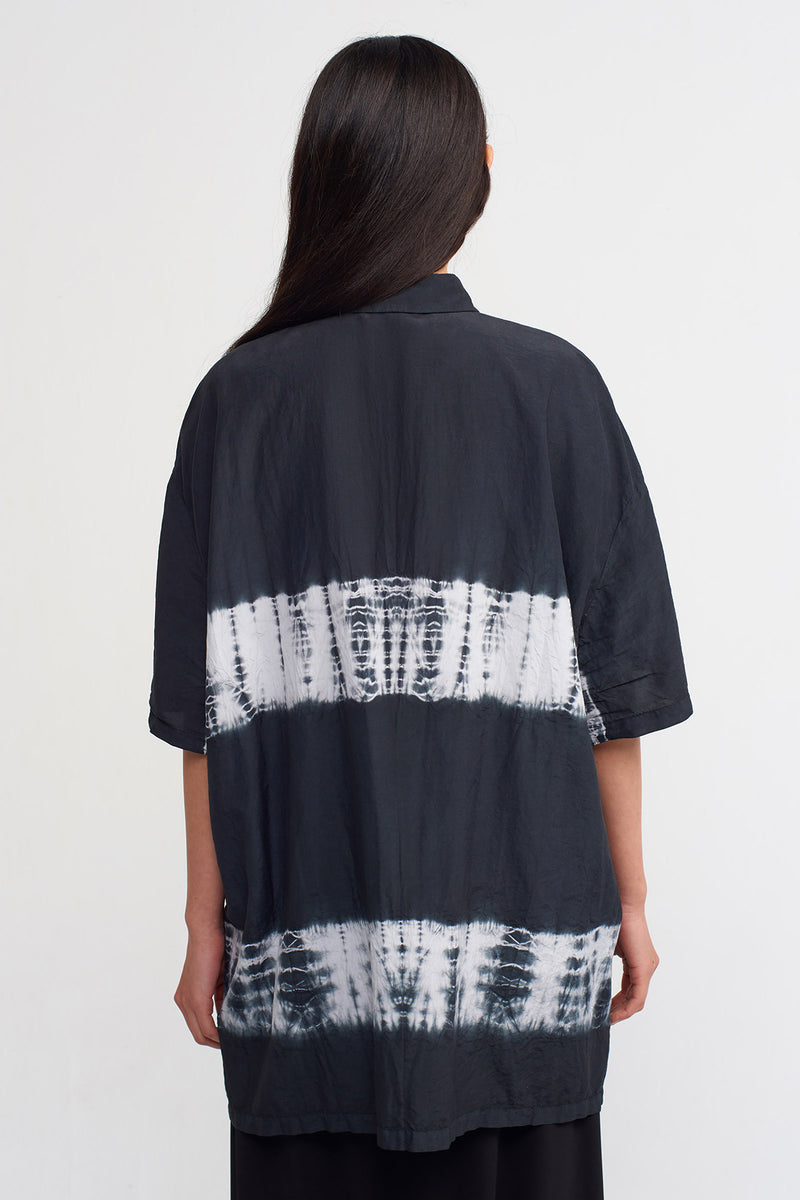 Nu Tie Dye Short Sleeve Shirt Black/Offwhite