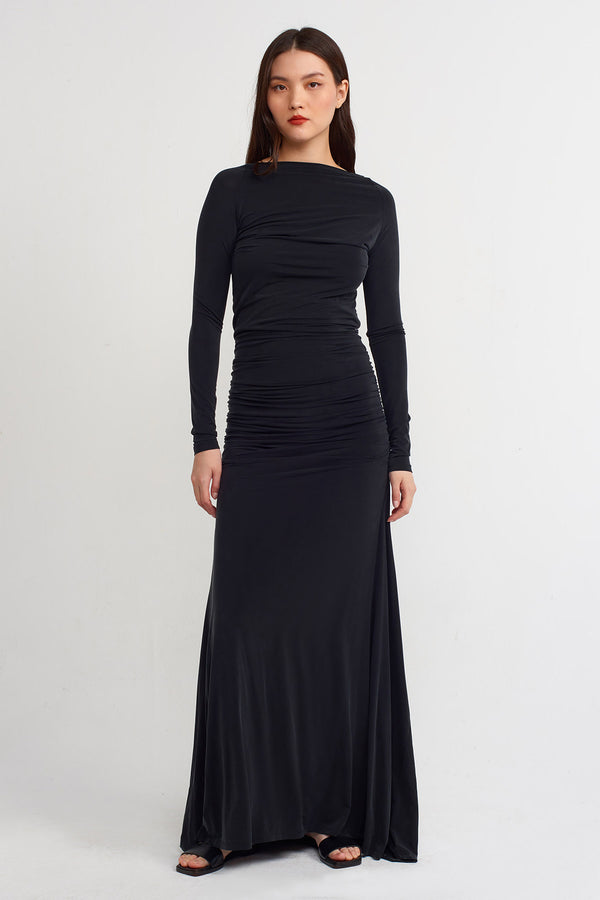 Nu Back Detail Maxi Dress Black