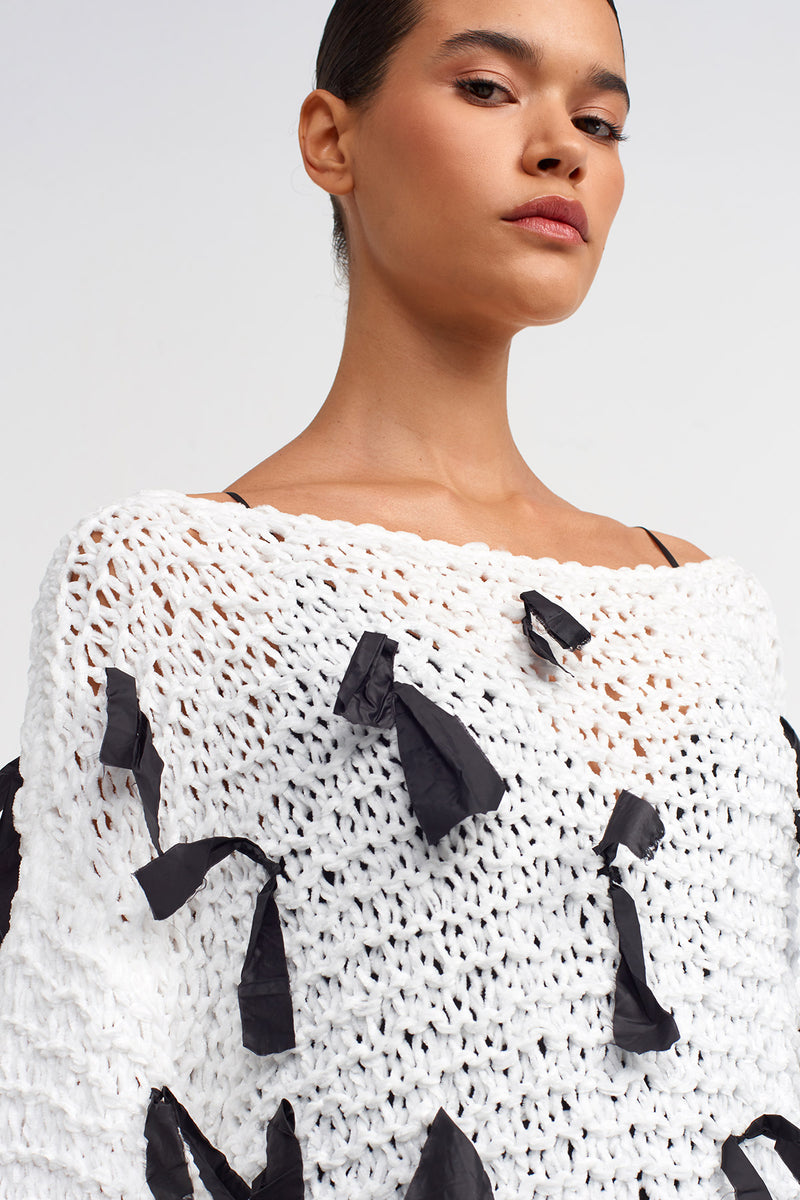 Nu Batheet Knitwear Blouse Off White/Black