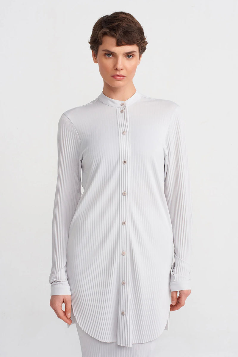 Nu Jersey Pleat Shirt Ice