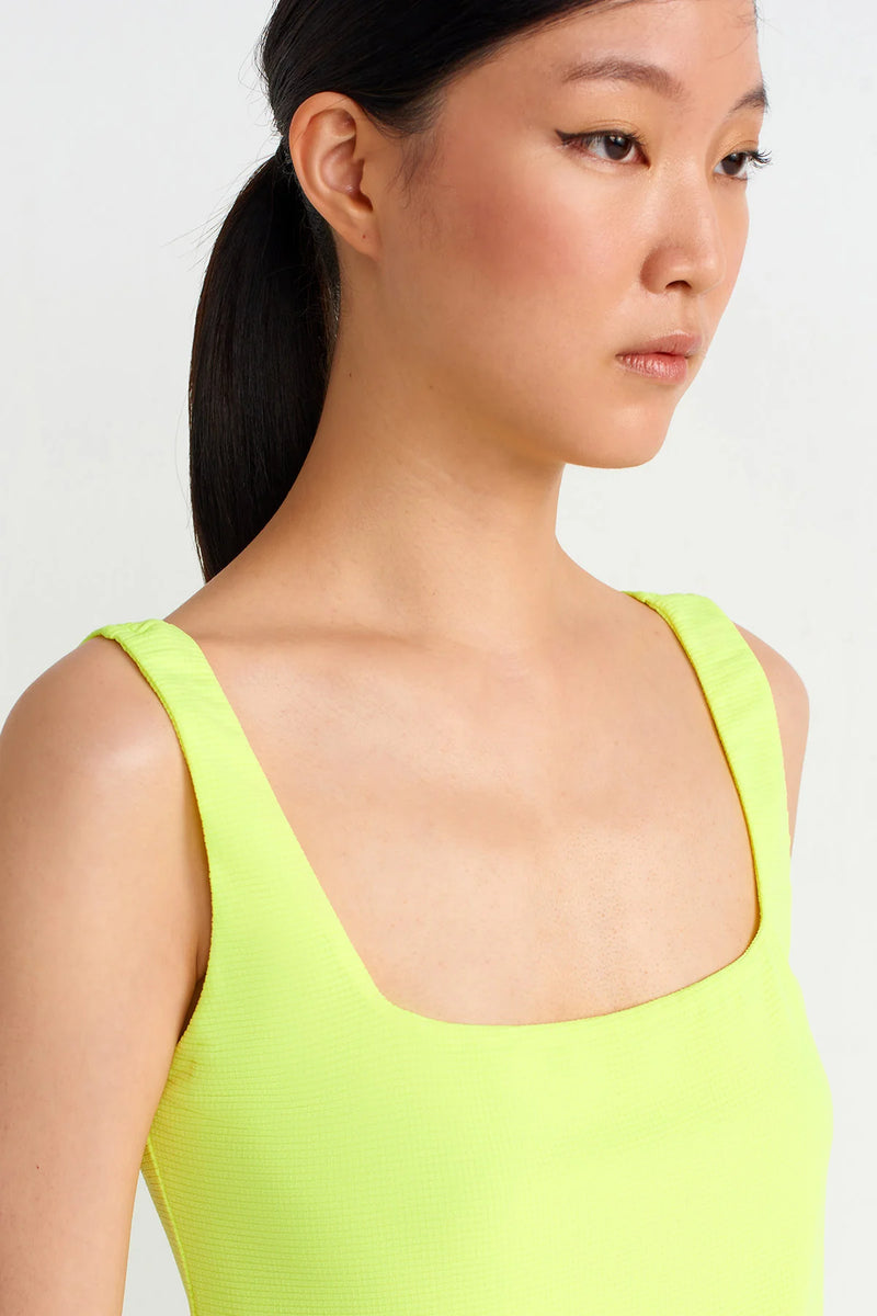 Nu Thick Strap Athlete Blouse Neon Green