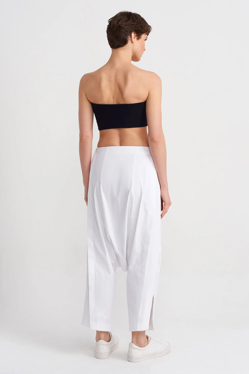 Nu Low-Rise Harem Pants Off White