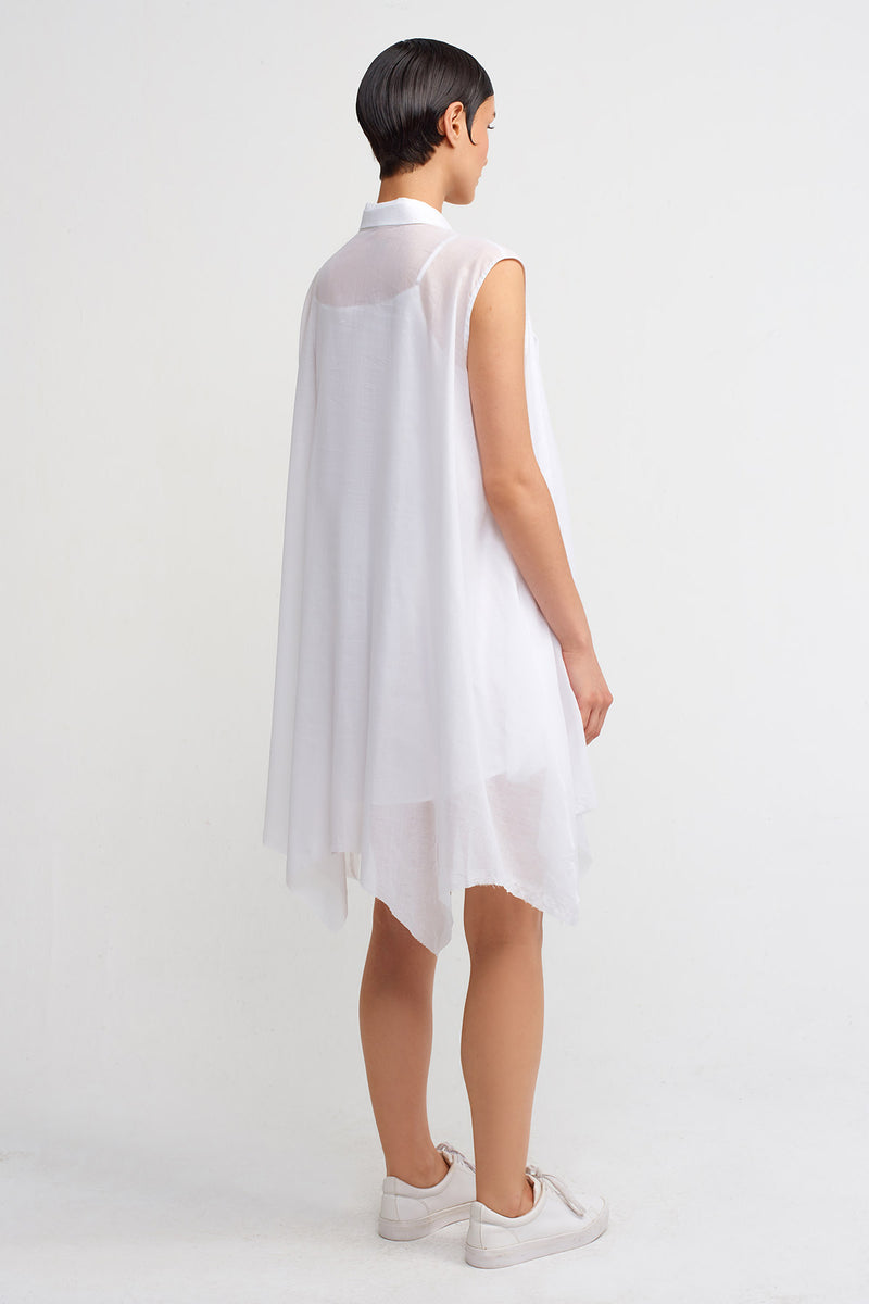 Nu Asymmetric Shirt Dress Off White