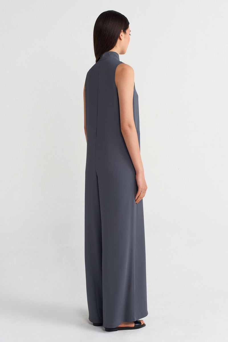 Nu Long Jumpsuit With Pockets Silver