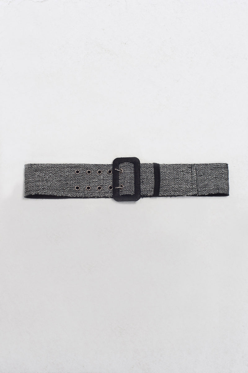 Nu Thick Linen Fabric Belt Grey