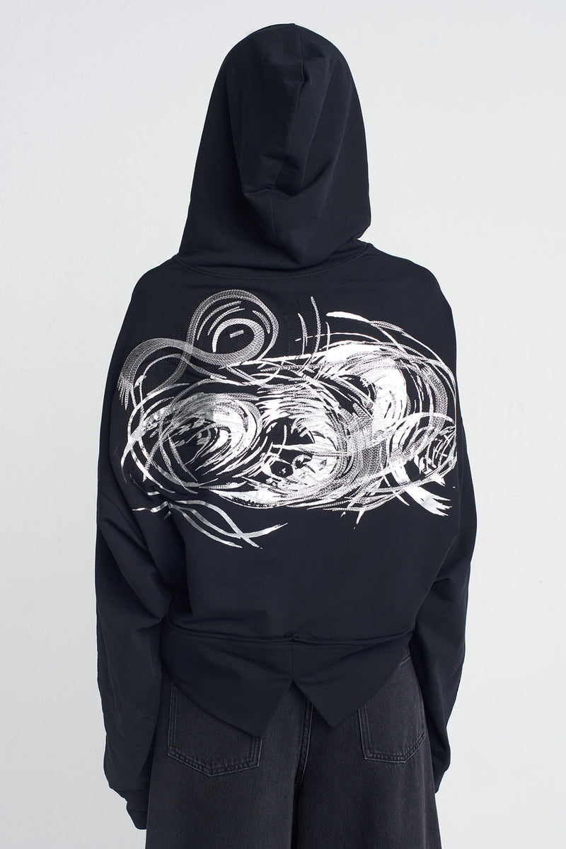 Nu Printed And Embroidered Sweatshirt Black