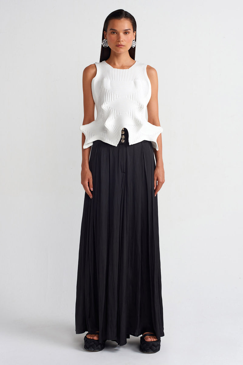 NU Origami Knitted Blouse Off White