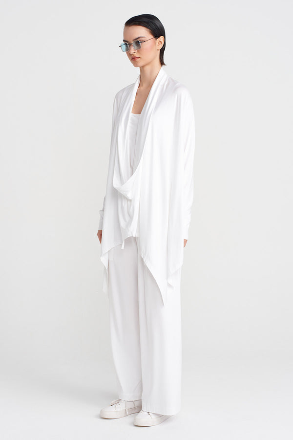 Nu Scarf Collar Blouse Off White