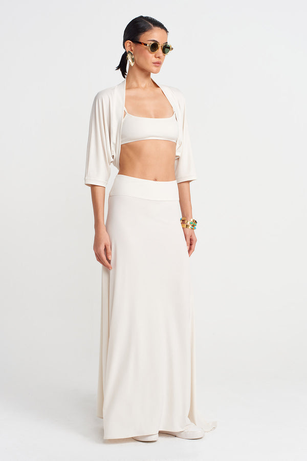 NU Long Plain Jersey Skirt Ecru