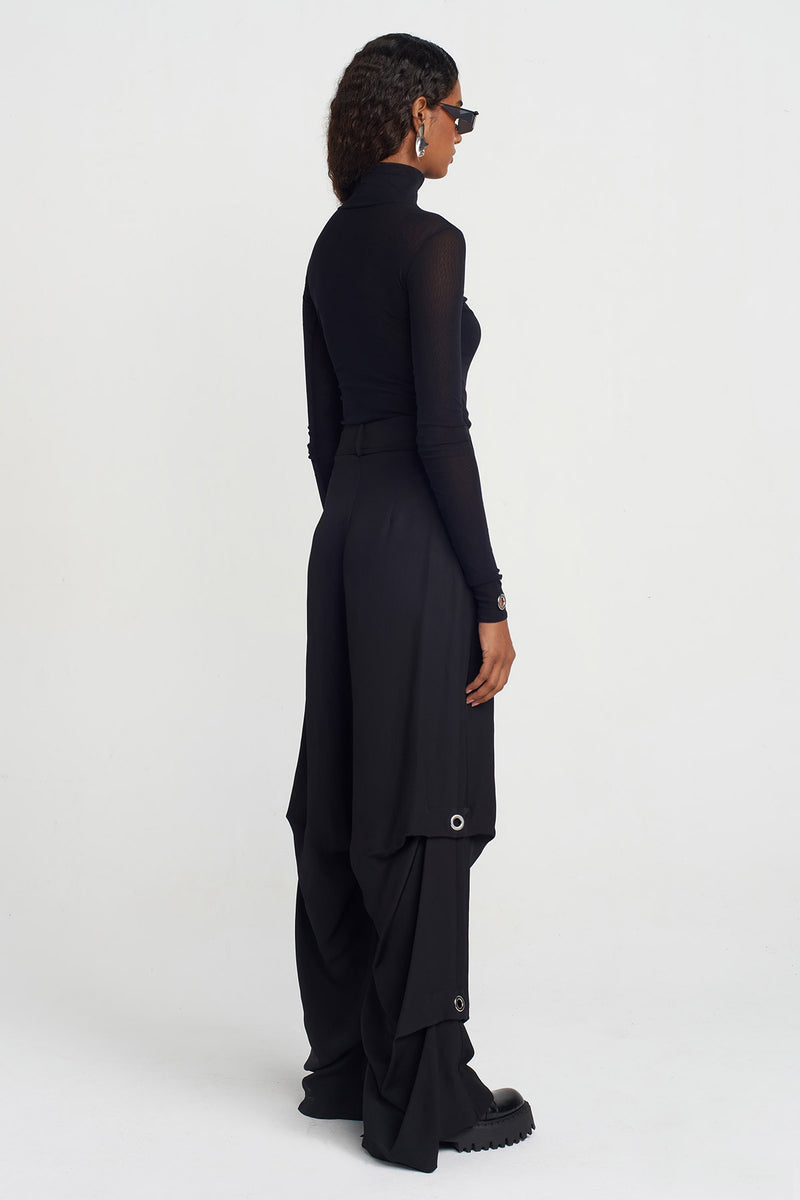 Nu Eyelet Detail Trousers Black